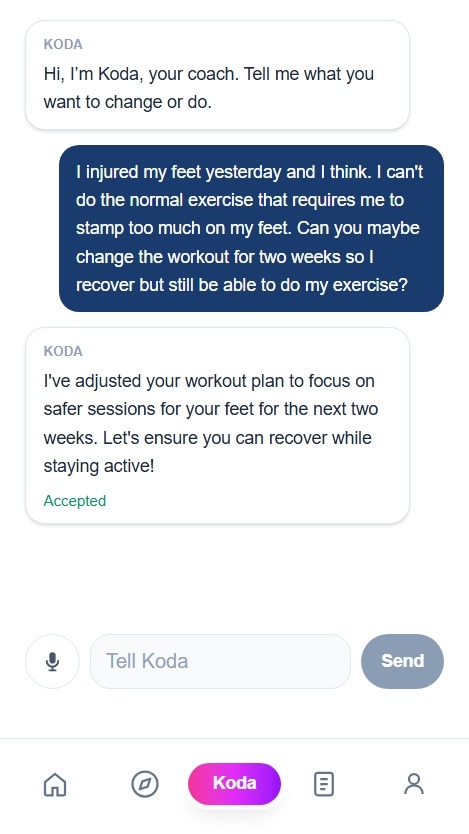 Koda coach chat