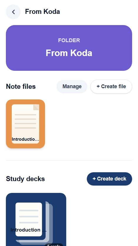 Koda notes